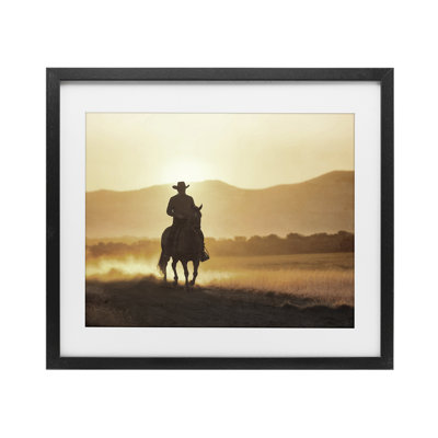 Cowboy's Ride Home, reproduction encadrée sous verre, conception de Kim Allen