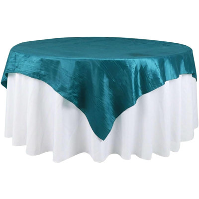 Nappe carrée de 72 po x 72 po, bleu sarcelle et accordéon