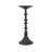 Set Of 2 Decorative Black Iron Candle Holder With Spindle Design, L:D4x13.5" S:D4x11"