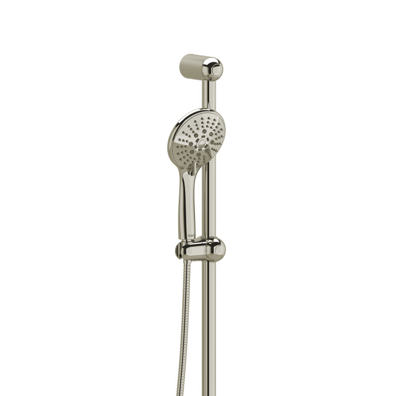 Ensemble de douchette à main Riobel avec barre coulissante 32 po et douchette à 3 fonctions, Nickel poli
