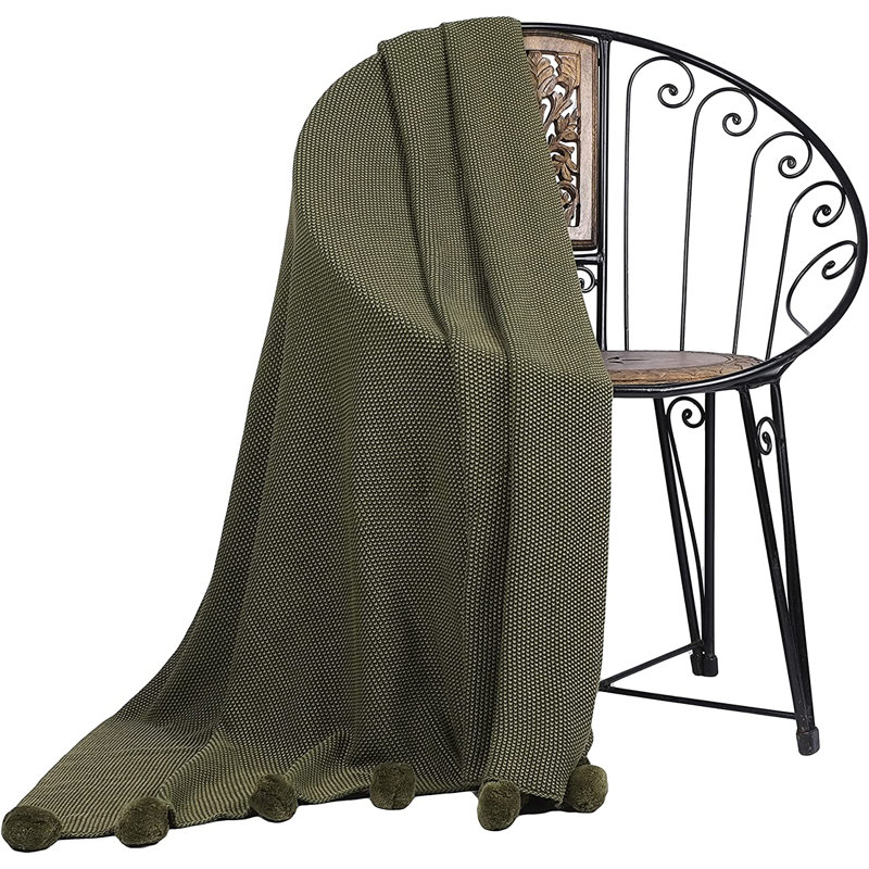 Silberman Plain Weave / Muslin Throw Blanket, Olive