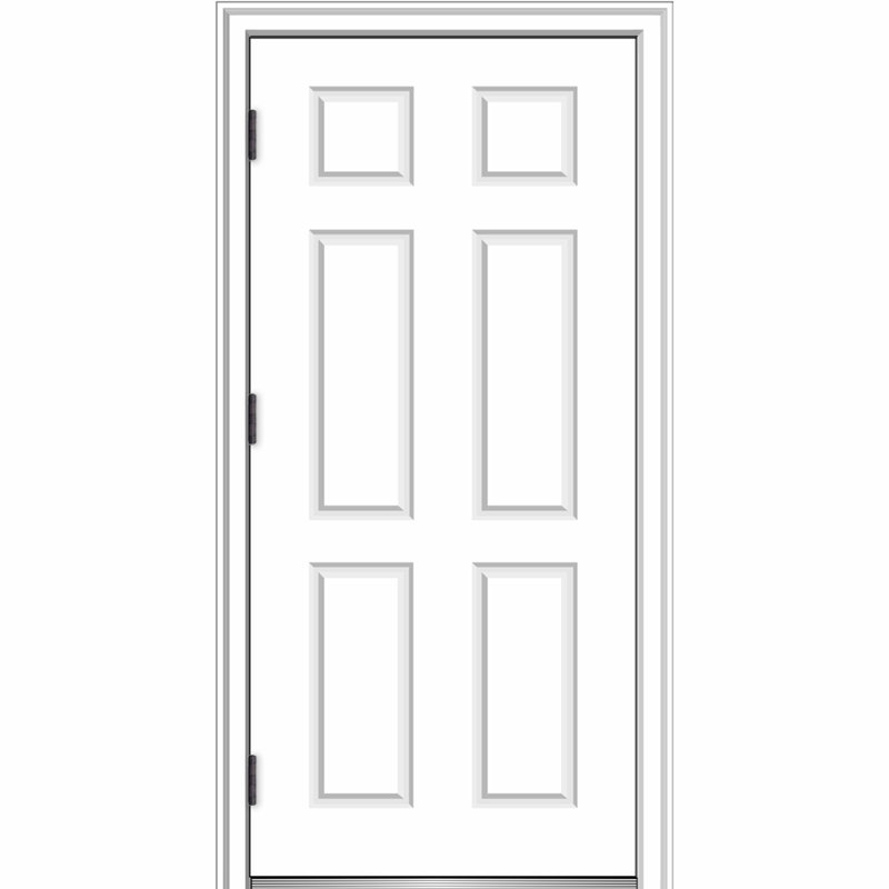 Porte d'entrée prémontée Classic Smooth, Côté droit / vers l'extérieur, H 80 po x l 32 po x P 1,75 po, 4,56 po