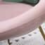 Chaise d'appoint en métal en velours soyeux rose-1511999529