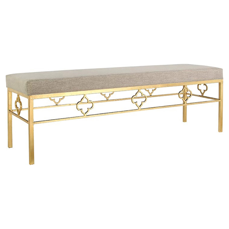 Campbell Bench, Gold Leaf/Beige