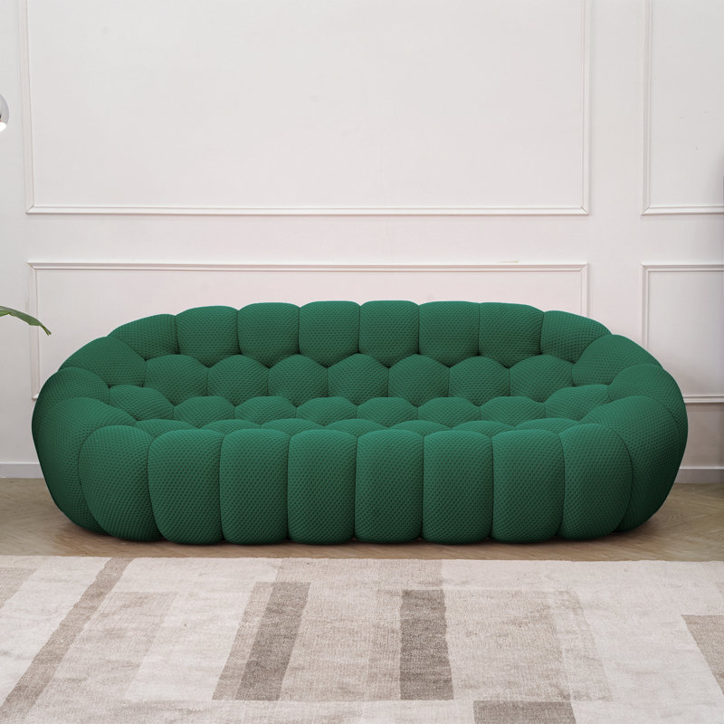 Canapé rembourré Cenie, sans assemblage requis, H 30,71 po x l 98,43 po x P 42,52 po, Vert