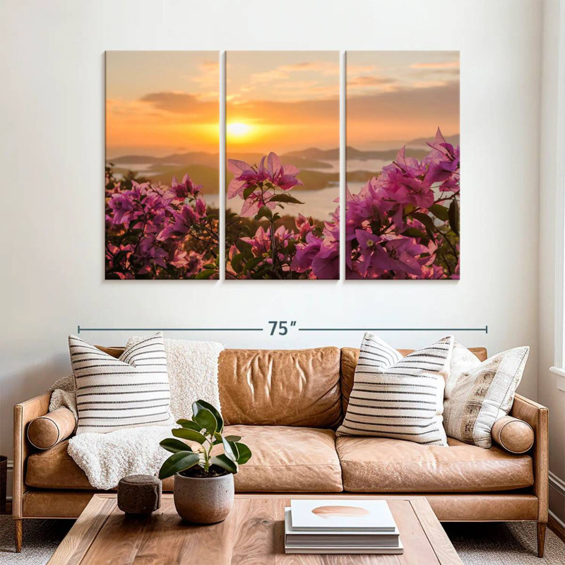 Harnek Flower Framed Sunset, 42" H x 65" W