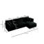 Canapé modulaire en chenille noir avec rembourrage en éponge pour douceur - housse réversible et respirante-160757995-160757993