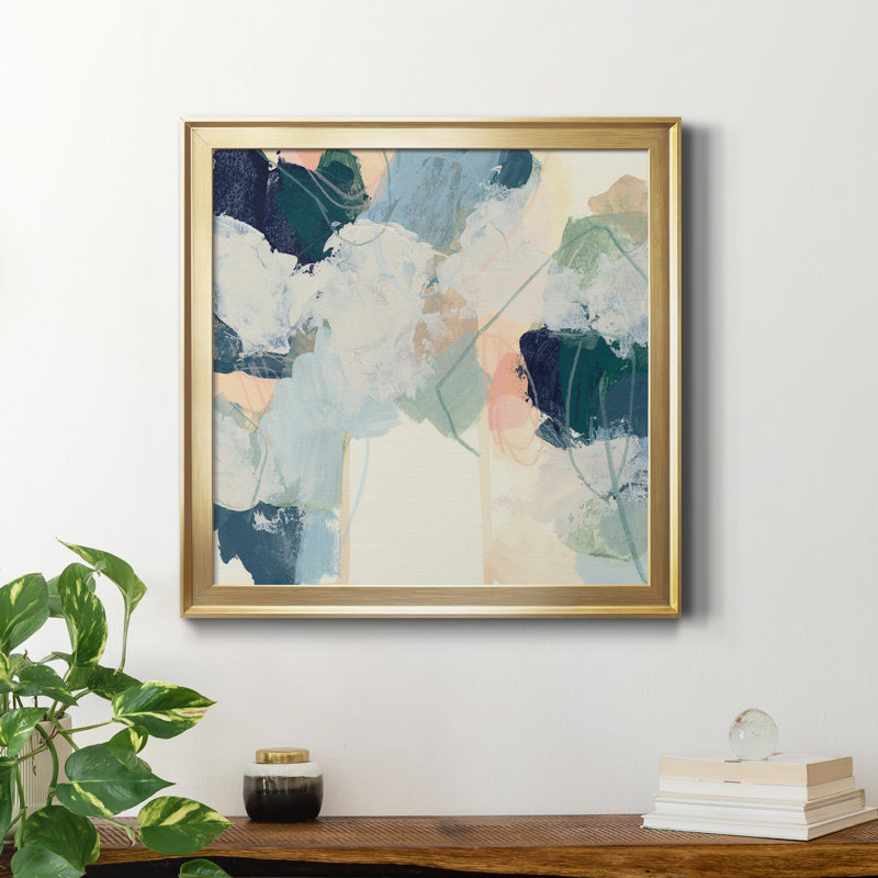 Cloud Gesture I - Toile encadrée de qualité supérieure - prête à être accrochée, H 30,5 po x l 30,5 po x P 1,5 po, Cadre doré