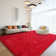 Red Shag Area Rugs for Living Room, Non-Slip Indoor Modern Plush Shag Carpets