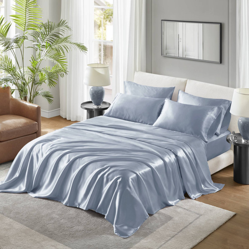 Ensembles de literie doux, Bleu, Housse de couette très grand + 6 pièces supplém