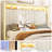 Bed Frame with LED Lights and Charging Station, Tall Headboard and Wingbacks Platform Bed-1543850991-1543850985