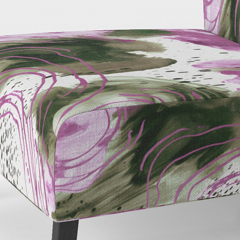 Fauteuil de chambre Kyleena, Rose / noir / brun / blanc / vert