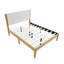 Structure de lit plateforme Mid-Century moderne avec tête de lit tapissier, support de lattes en bois massif, aucun sommier requis, assemblage facile-129232695-129232694