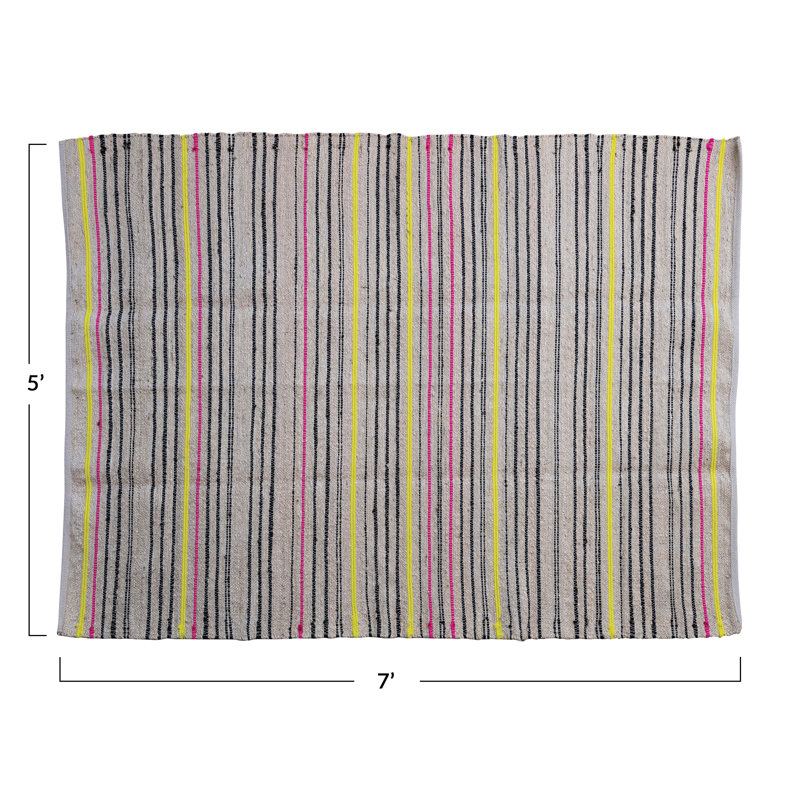 Jute and Cotton Striped Rug