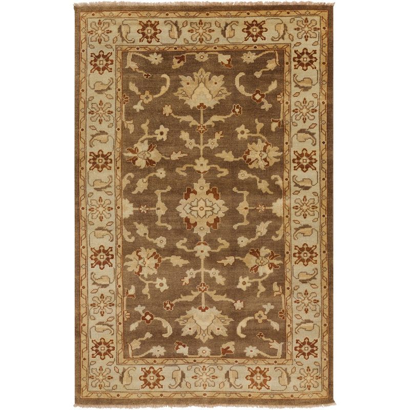 Hand Knotted Wool Oriental Indoor Rug, Rectangle 3'9" x 5'9"
