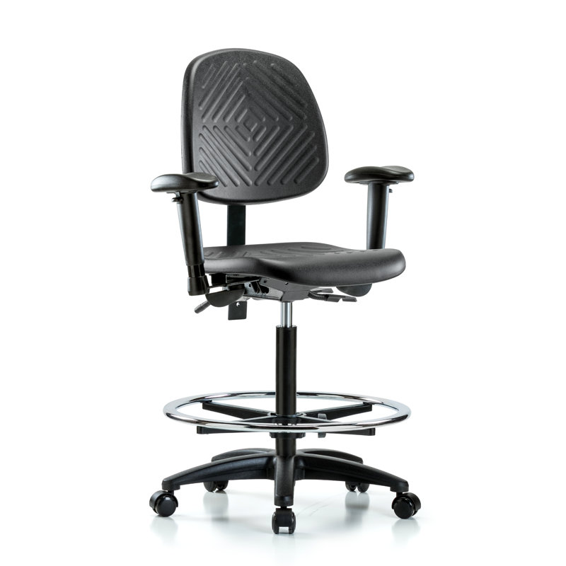 Lucius Drafting Chair, Casters, Included, Adjustable Arms