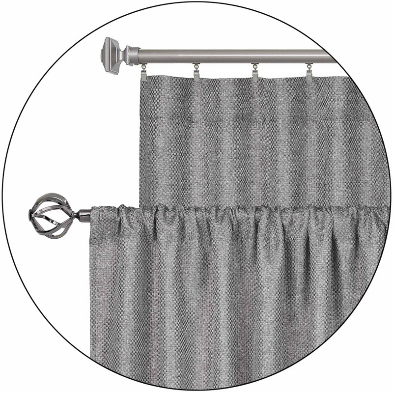 Emille Blackout Curtain Single Panel, 52" W x 84" L, Gray