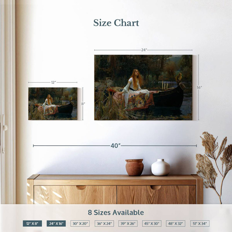 Leisha, la Dame de Shalott, H 16 po x l 24 po