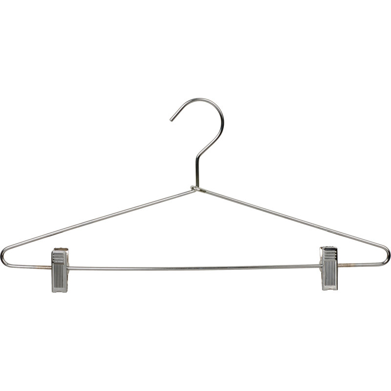 Cintre mince en métal avec pinces de coussin réglables pour jupe / pantalon