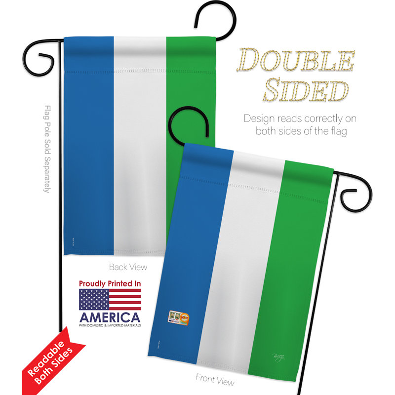 Ensemble de drapeaux décoratifs en polyester 2 faces 19 x 13 po 2 pièces sierra leone impressions