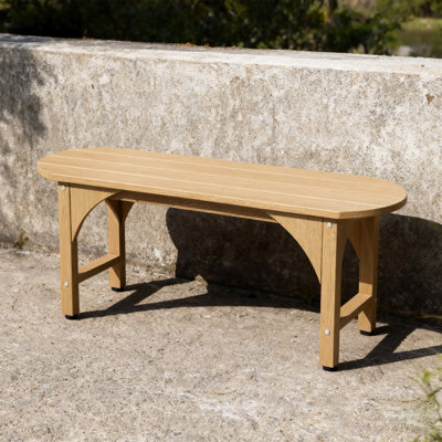 Banc d'extérieur résistant aux intempéries de 44 po pour 2 personnes, supportant 660 lb, jaune