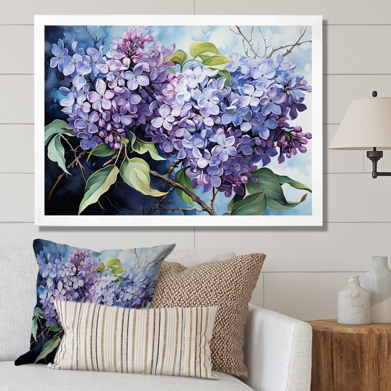 Lilas, minimalisme, rêve IV sur toile, Encadrement doré, 34" H x 44" W