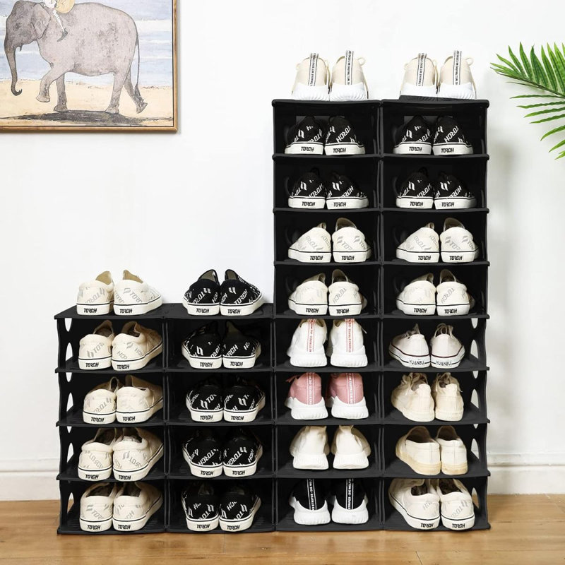 Range-chaussures 6 paires, Noir
