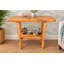 Grande table Mid-Century moderne en bois franc d'érable rustique avec tablette et pieds sur mesure
