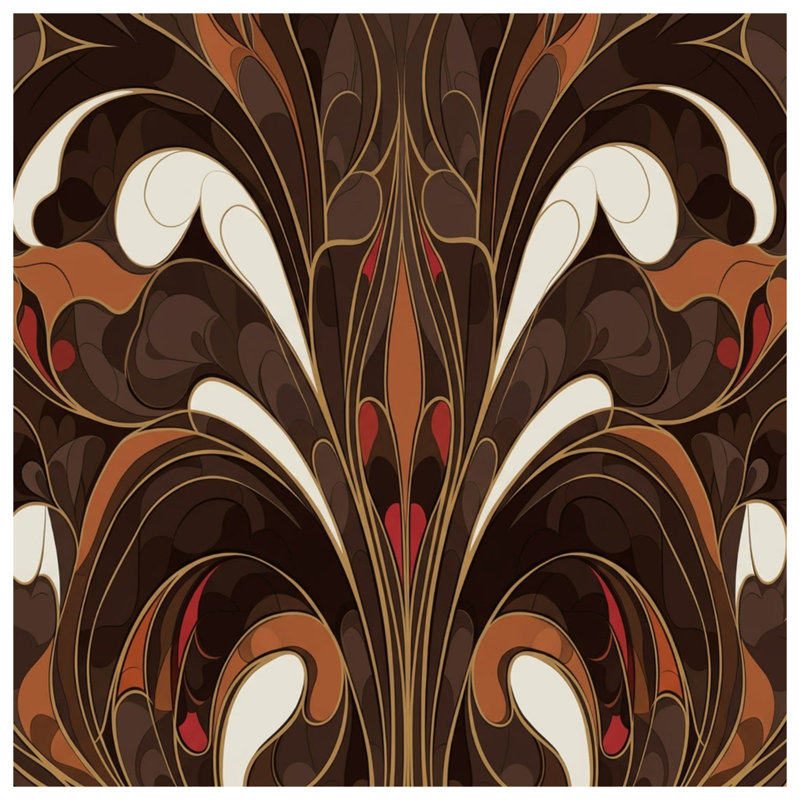 Ornate Brown Pattern Double Sided Throw Pillows, 16 x 16 inches