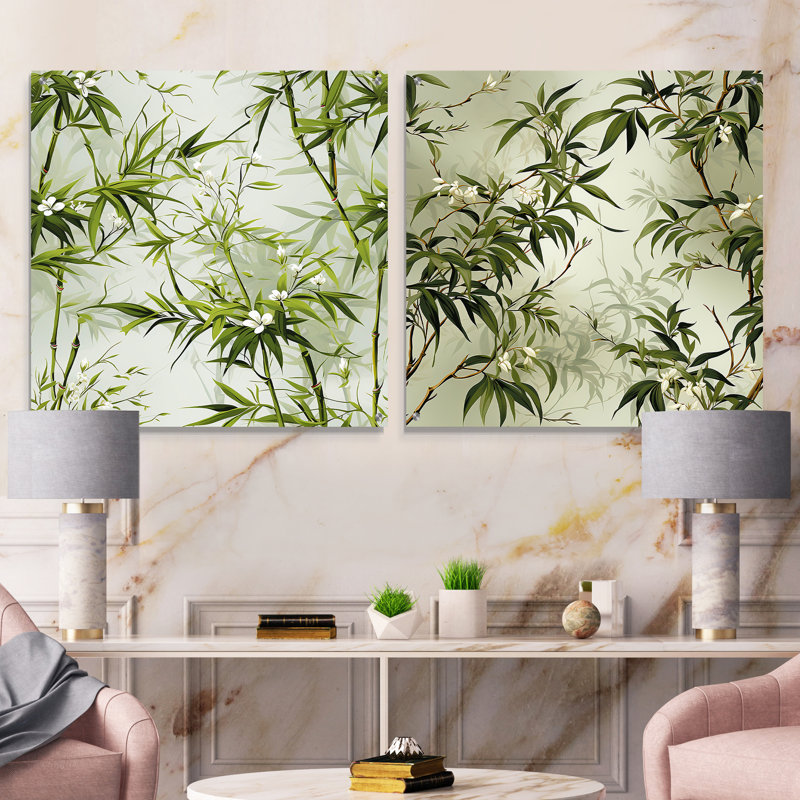 Clemones - Ensemble de 2 art mural en verre acrylique, H 16 po x l 33 po