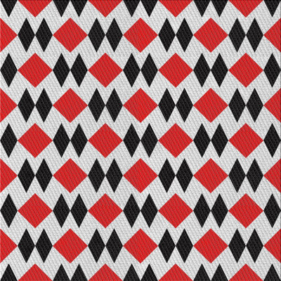 Tapis géométrique rouge / noir