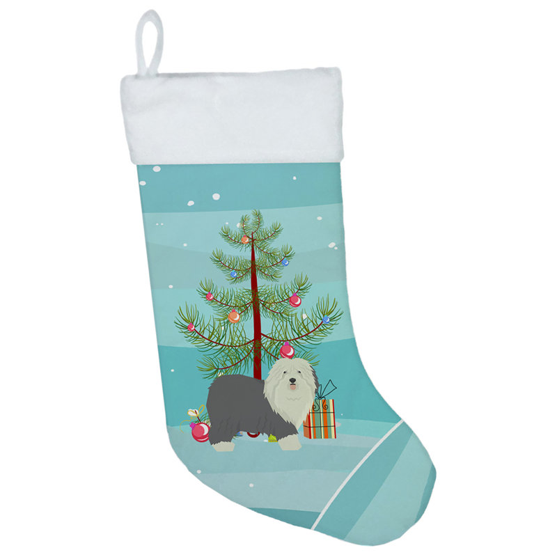Chaussette de noël joyeux de noël, Berger anglais