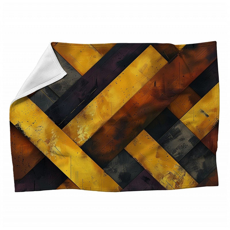 Jeté polaire à motif de chevrons - Jetés d'art visuel pour canapés ou lits, Grand lit