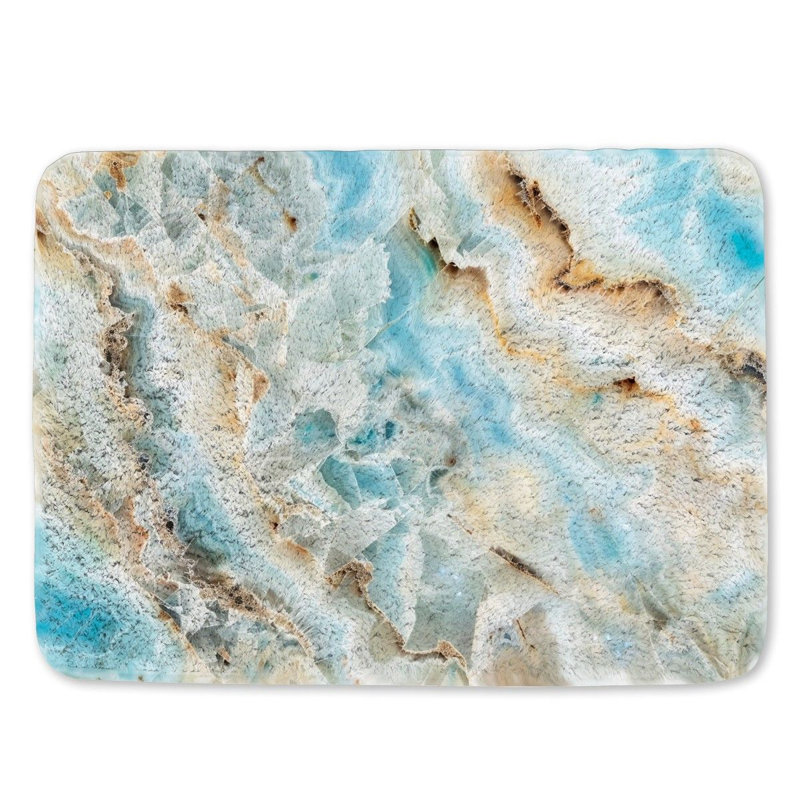 Hildburg Microfiber / Microsuede Non-Slip Bath Mat, 21"W x 34"L