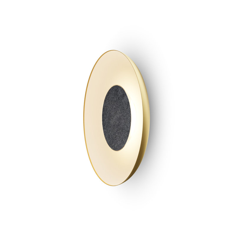 Ramen LED Flush Mounted Sconce, 3.5" H x 24" W x 24" D, Charcoal/Gold/Matte White