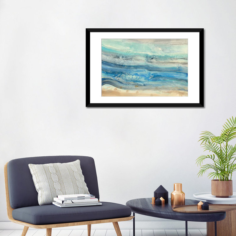 «Ocean Waves», impression sur toile tendue, H 18 po x l 26 po x P 1,5 po, Toile avec cadre noir