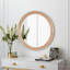 Miroir mural rond avec cadre en bois