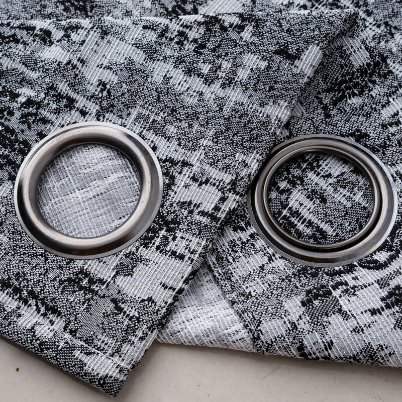 Cambridge Woven Jacquard Window Curtain Panel Pair, Gris anthracite