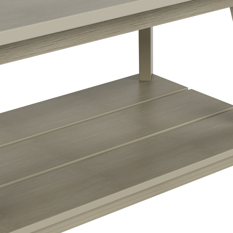 Table basse d'extérieur en polyester Arrlo, Gris patiné