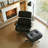 Leather Swivel Accent Chair With Ottoman-1160804678