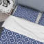 Ikat persan bleu et blanc - ensemble de housse de couette abstrait - microfibre de polyester-1535842068