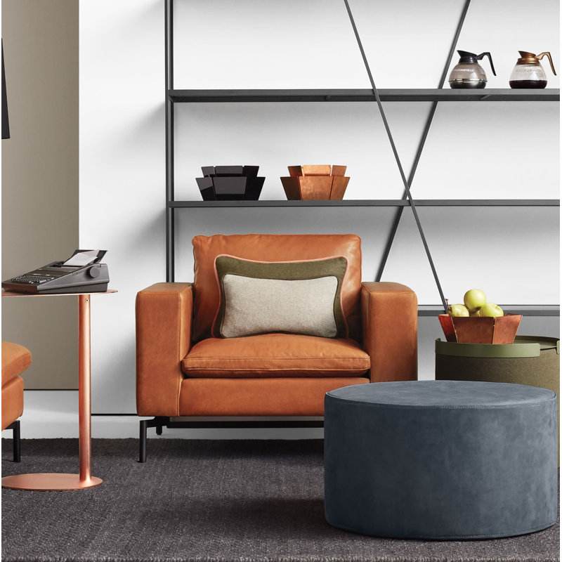 Nouvelle chaise longue standard, Coffee Genuine Leather, Noir