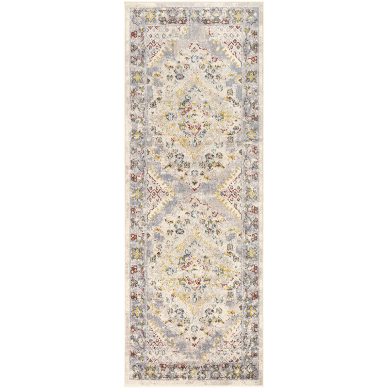 Tapis oriental taupe Flatiron, Tapis de couloir 2 pi 7 po x 7 pi 3 po