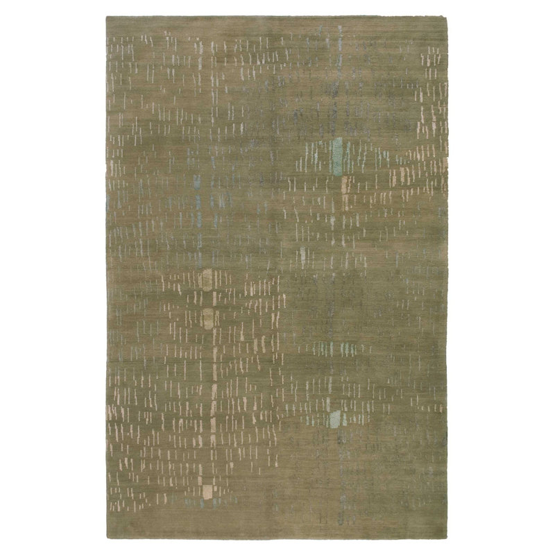 Prati Abstract Area Rug in Green/Gray/Neutral, Rectangle 6' x 9'