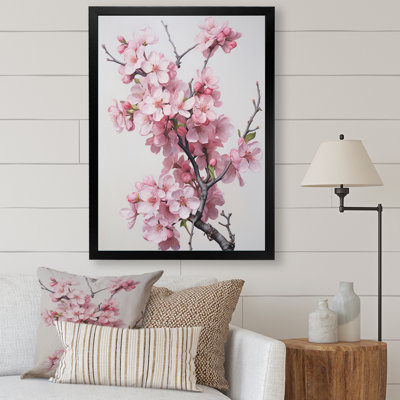 Fleur de pommier élégance monochromatique sur toile