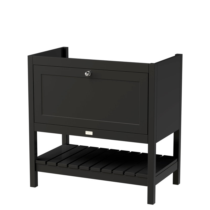 Hartleigh Bathroom Vanity, Matt Black, 80cm W