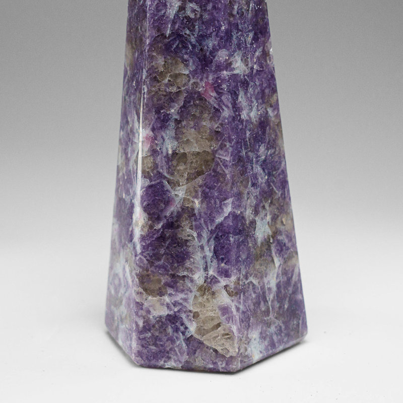 Véritable pointe de lépidolite polie de Madagascar (1,1 lb)