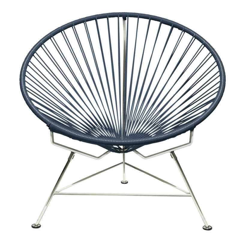 Innit Indoor Handmade Lounge Chair, Gray/Chrome