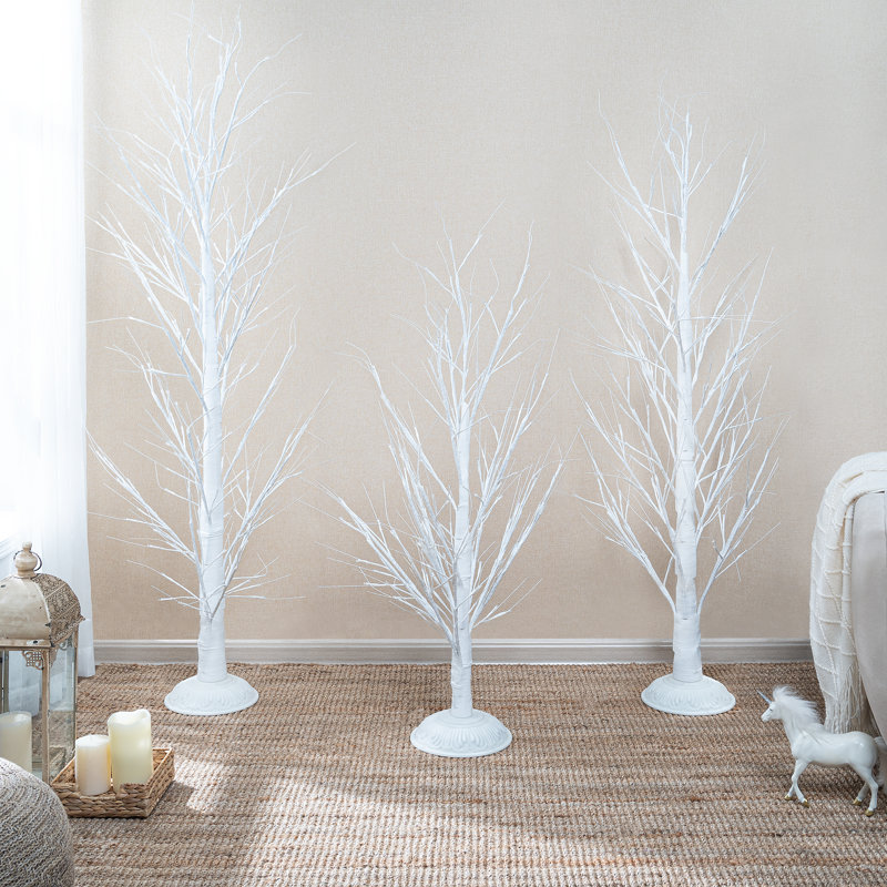 Birch 48' Traditional Christmas Tree with LED Lights and Remote Control, Christmas Tree