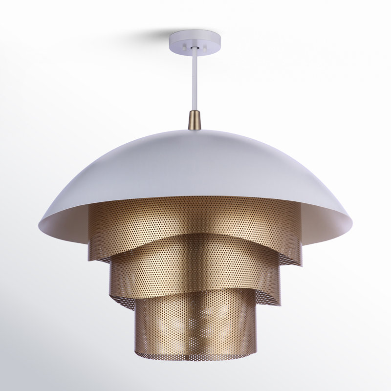 Luminaire suspendu géométrique 1 lumière DEL Sculptural, Blanc